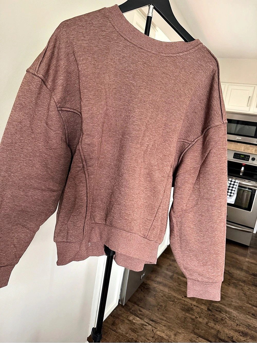 ZENANA Premium Fleece Round Neck Sweatshirt Brown NWOT